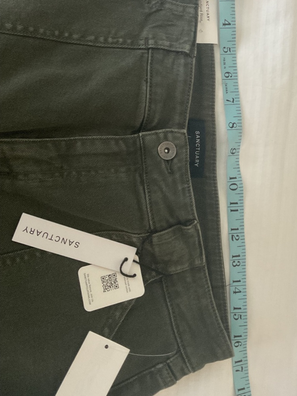NWT Sanctuary green standard rise jeans 32 (12 to 14) - Picture 5 of 7